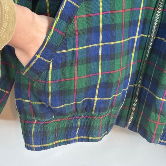 VTG 90s Evan Picone Plaid Bomber Jacket Mens L Retro Fall Grunge Fisherman - Picture 3 of 10